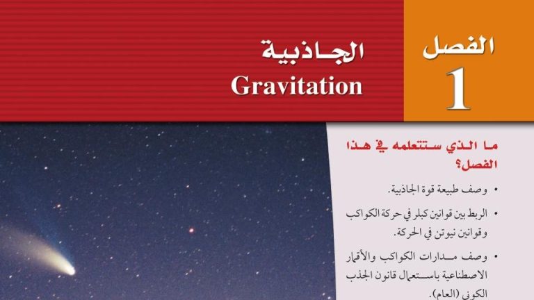 حل الفصل الاول الجاذبية فيزياء ثاني ثانوي مسارات ف1 1447
