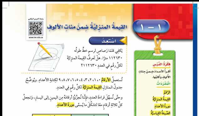 شرح درس القيمة المنزلية ضمن مئات الالوف للصف الرابع الابتدائي ف1