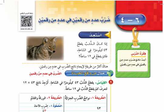 شرح درس ضرب عدد من رقمين في عدد من رقمين للصف الرابع الابتدائي ف1