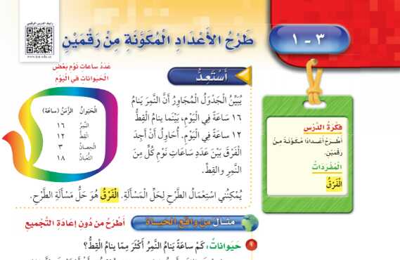 شرح درس طرح الاعداد المكونة من رقمين للصف الثالث الابتدائي ف1