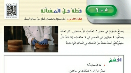 شرح درس خطة حل المسألة للصف الخامس الابتدائي ف1