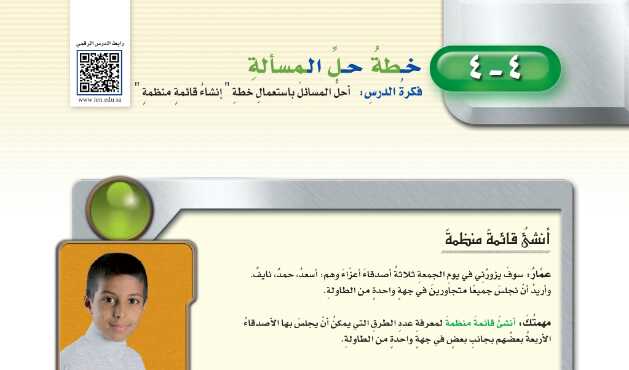 شرح درس خطة حل المسألة رياضيات للصف سادس ابتدائي ف1