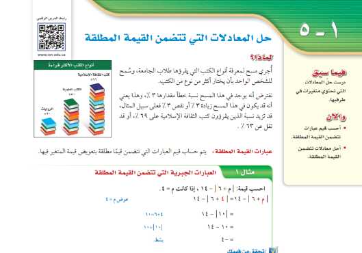 درس حل المعادلات التي تتضمن القيمة المطلقة ثالث متوسط ف1