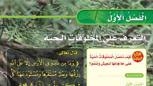 حل الفصل الاول التعرف على المخلوقات الحية ثالث ابتدائي ف1 1447