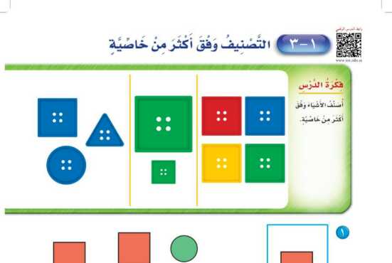 شرح درس التصنيف وفق أكثر من خاصية اول ابتدائي ف1