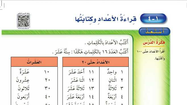 شرح درس قراءة الأعداد وكتابتها ثاني ابتدائي ف1