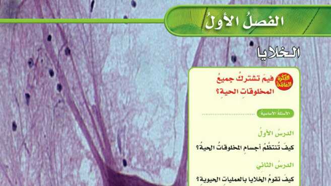 حل الفصل الاول الخلايا علوم سادس ابتدائي ف1 1447