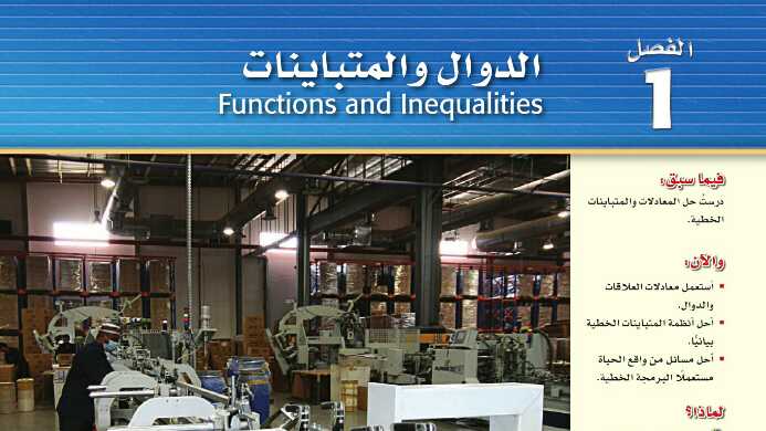 حل رياضيات 2 الفصل الأول الدوال والمتباينات ثاني ثانوي ف1
