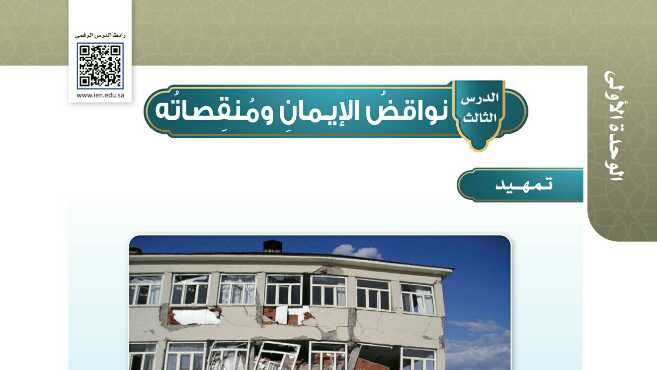 شرح درس نواقض الايمان ومنقصاته توحيد للصف سادس ابتدائي ف1