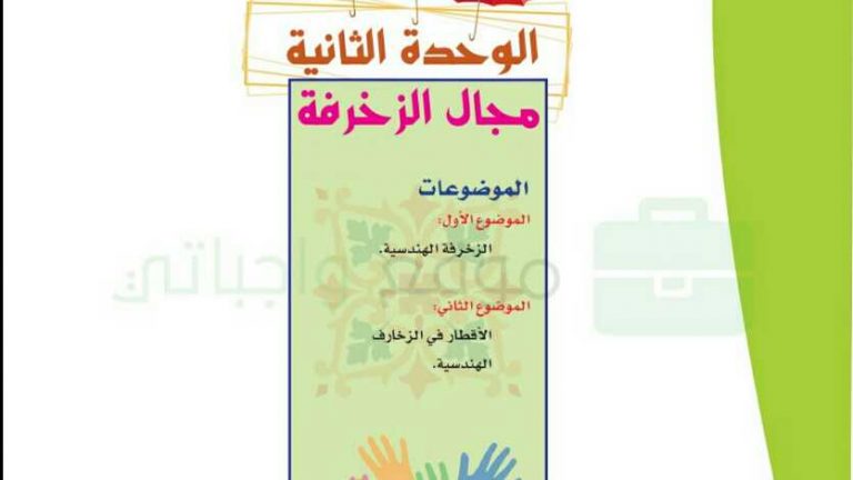 حل الوحدة الثانية مجال الزخرفة رابع ابتدائي الفصل الاول 1446