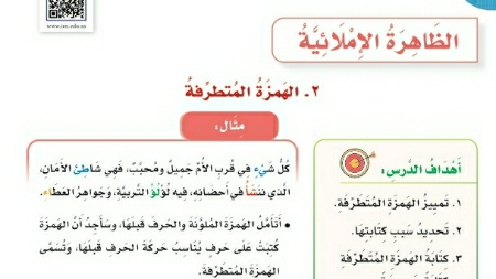 شرح درس الظاهرة الإملائية الهمزة المتطرفة لغتي للصف سادس ابتدائي ف1