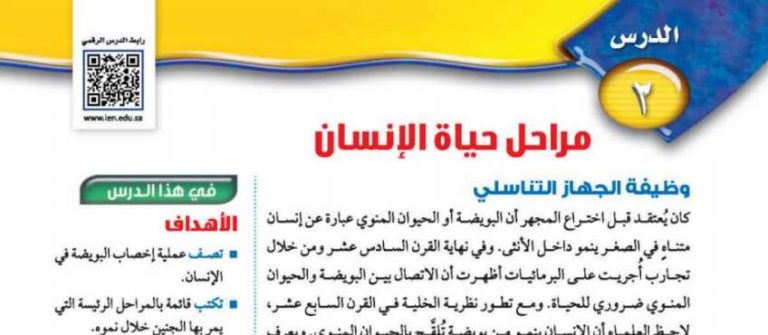 درس مراحل حياة الانسان ثاني متوسط ف2