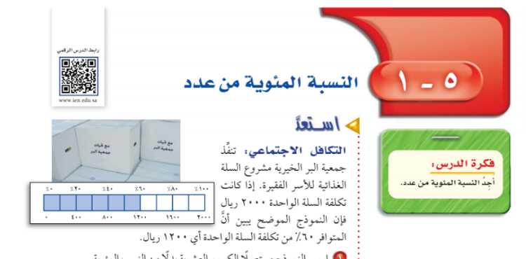 شرح درس النسبة المئوية من عدد اول متوسط ف2