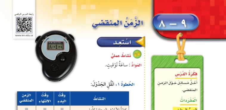 شرح درس الزمن المنقضي رابع ابتدائي ف2