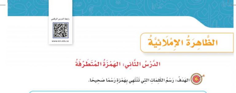 شرح درس الظاهرة الإملائية الهمزة المتطرفة للصف الرابع الابتدائي ف1