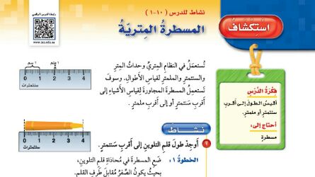 شرح درس استكشاف المسطرة المترية خامس ابتدائي ف2