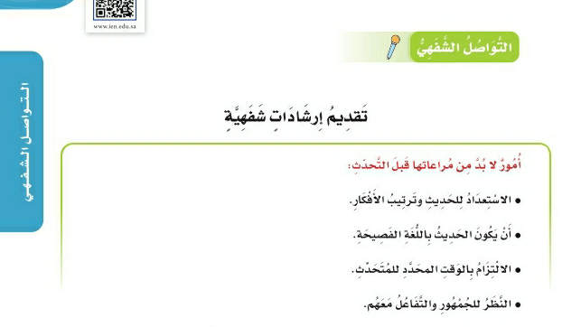 شرح درس التواصل الشفهي تقديم إرشادات شفهية سادس ابتدائي ف2