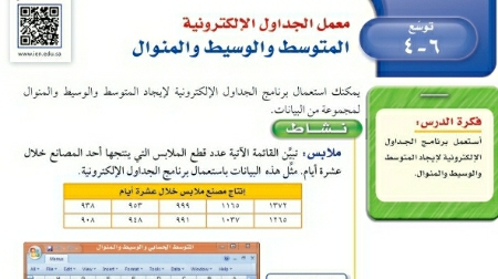 شرح درس توسع المتوسط والوسيط والمنوال ثاني متوسط ف2