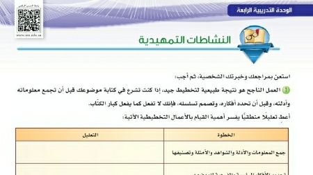 شرح درس النشاطات التمهيدية