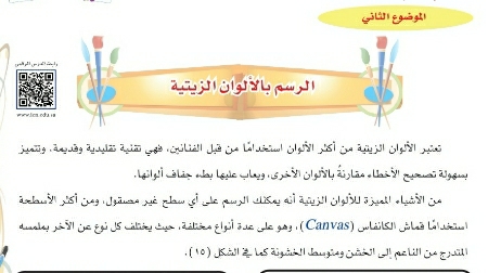 شرح درس الرسم بالألوان الزيتية تربية فنية للصف سادس ابتدائي ف1