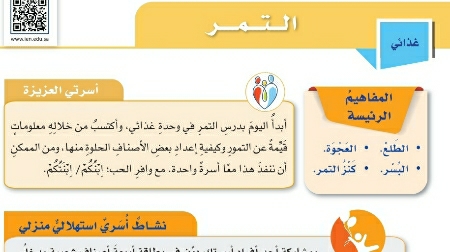 شرح درس التمر مهارات حياتية للصف سادس ابتدائي ف1