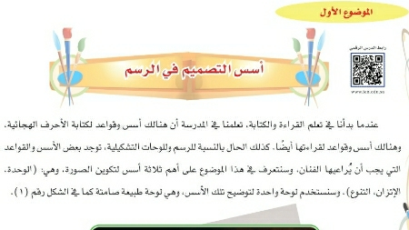 شرح درس أسس التصميم في الرسم تربية فنية للصف سادس ابتدائي ف1