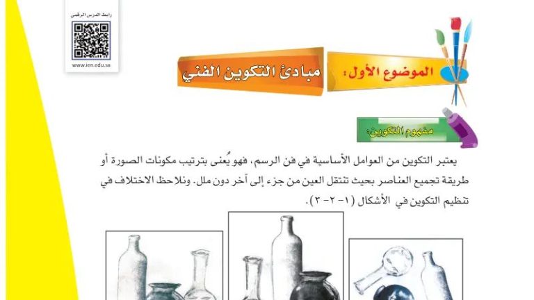 شرح درس مبادئ التكوين الفني للصف الرابع الابتدائي ف1