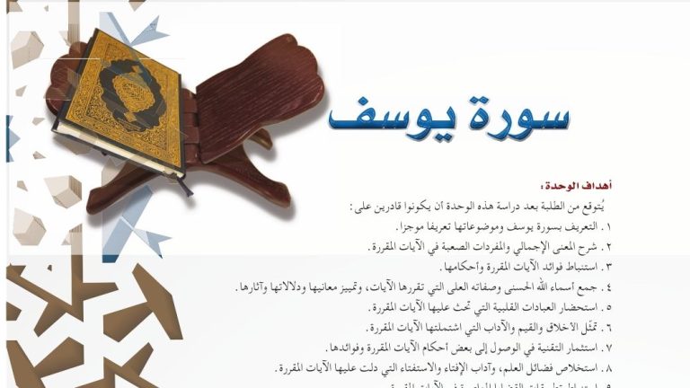 حل الوحدة الخامسة سورة يوسف التفسير اول ثانوي مسارات 1445
