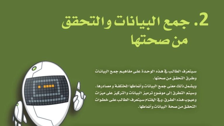 حل الوحدة الثانية جمع البيانات والتحقق من صحتها