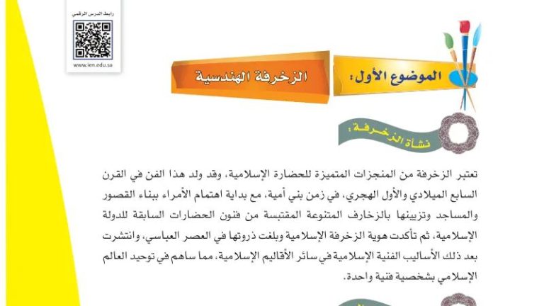 شرح درس الزخرفة الهندسية للصف الرابع الابتدائي ف1