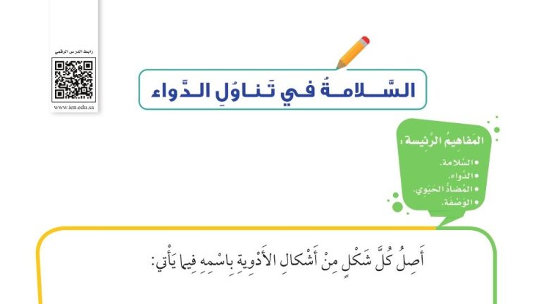 شرح درس السلامة في تناول الدواء للصف الثالث الابتدائي ف1