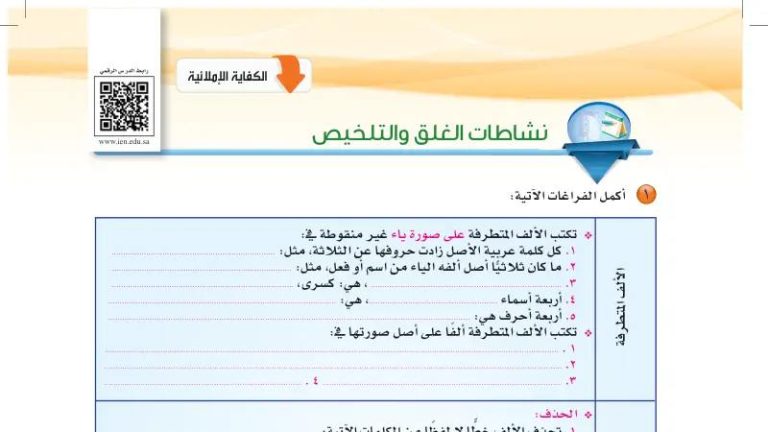 نشاطات الغلق والتلخيص الكفاية الاملائية ثاني ثانوي مسارات ف1
