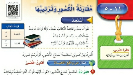 شرح درس مقارنة الكسور وترتيبها ثالث ابتدائي ف2