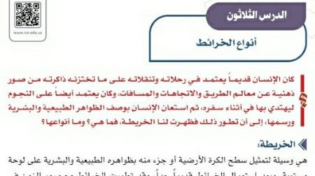 شرح درس أنواع الخرائط اجتماعيات ثالث متوسط ف2