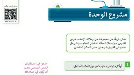 شرح درس مشروع الوحدة الأولى عرضي التقديمي مهارات رقمية رابع ابتدائي ف2