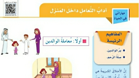شرح درس آداب التعامل داخل المنزل رابع ابتدائي ف2