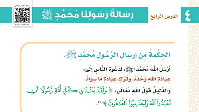 شرح درس رسالة رسولنا محمد صلى الله عليه وسلم توحيد ثاني ابتدائي ف2