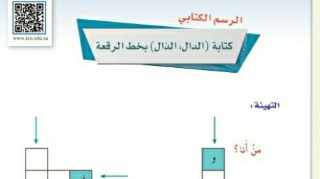 شرح درس الرسم الكتابي كتابة الدال،الذال بخط الرقعة اول متوسط ف2