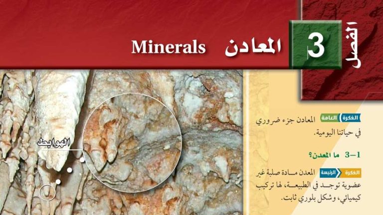 حل علوم الارض والفضاء الفصل الثالث المعادن مسارات 1447