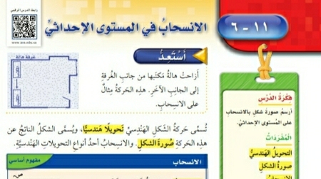 شرح درس الانسحاب في المستوى الإحداثي خامس ابتدائي ف2