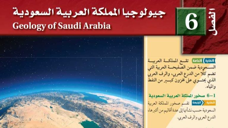حل الفصل السادس جيولوجيا المملكة العربية السعودية
