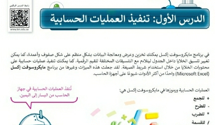 شرح درس تنفيذ العمليات الحسابية مهارات رقمية للصف سادس ابتدائي ف1