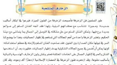 شرح درس الزخارف المتشعبة سادس ابتدائي ف2