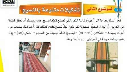 شرح درس تشكيلات متنوعة بالنسيج رابع ابتدائي ف2