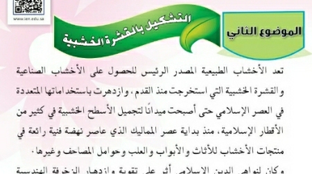 شرح درس التشكيل بالقشرة الخشبية ثالث متوسط ف2