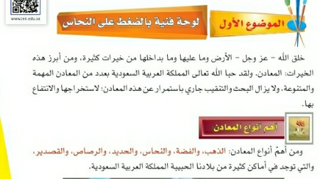 شرح درس لوحة فنية بالضغط على النحاس رابع ابتدائي ف2