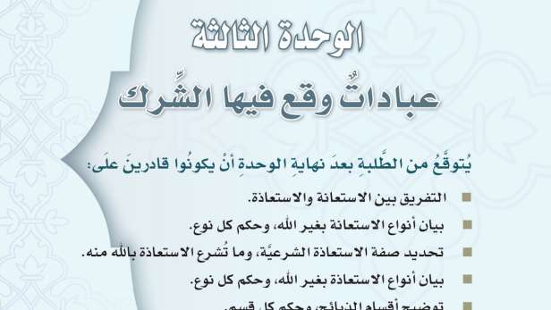 حل الوحدة الثالثة عبادات وقع فيها الشرك توحيد ثاني متوسط ف1 1448